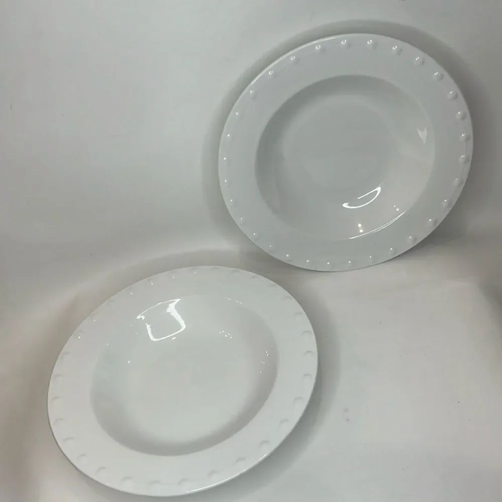 Oneida White Pasta Soup Bowl 9 In Round Katherine Gourmet Collection Set 2